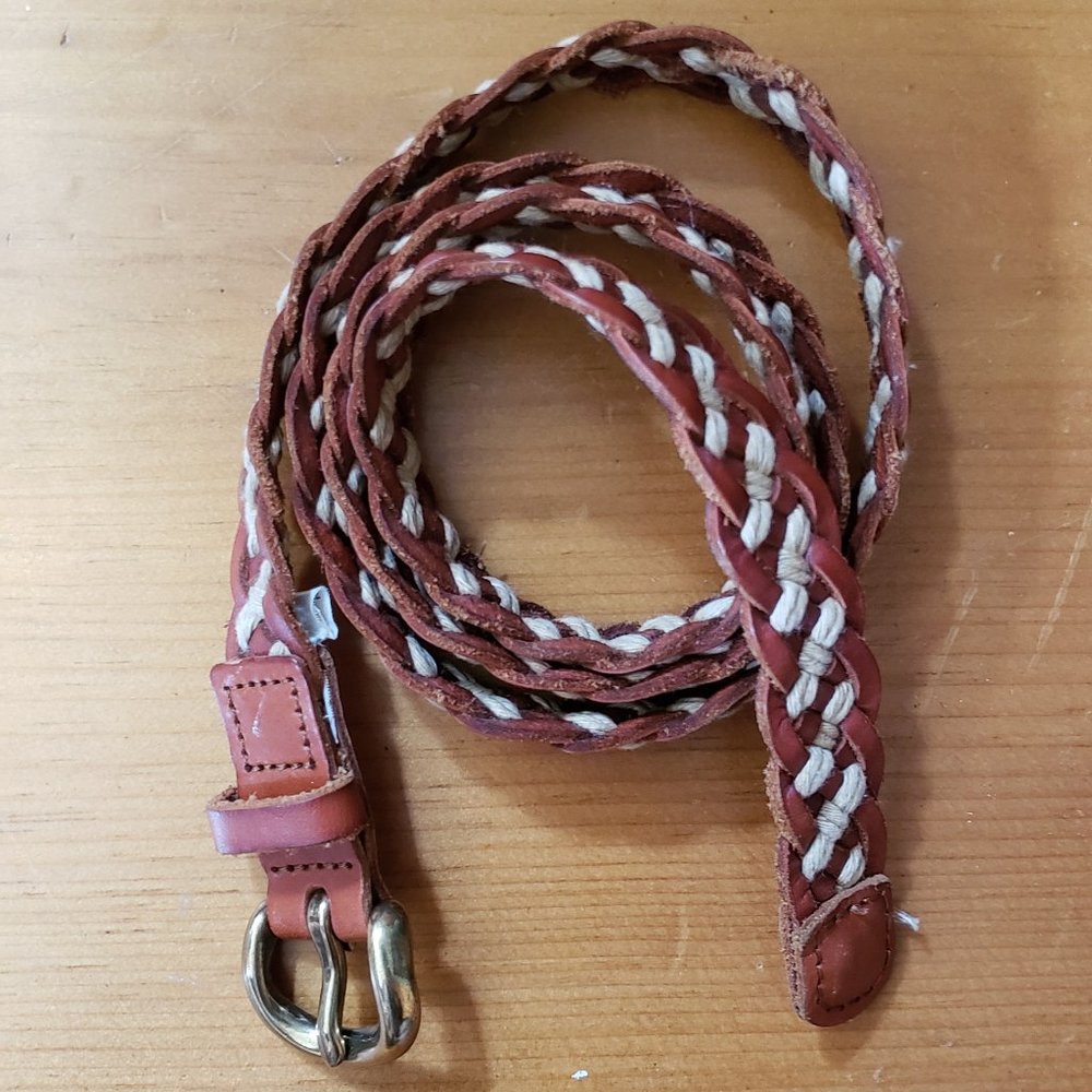 Braided Leather and Cotton Cord Belt